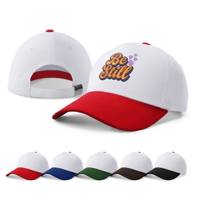 Two-Tone Cotton Twill 5-Panel Structured Cap