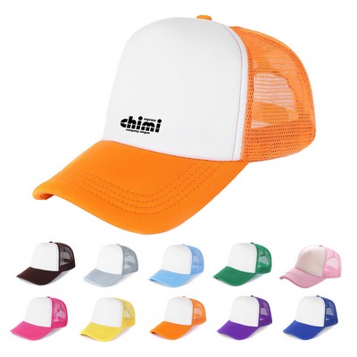 5 Panel Two Tone Trucker Hat Mesh Back Baseball Cap